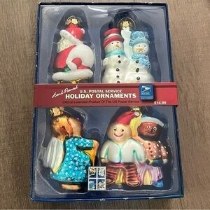 Hand‎ Painted U.S. Postal Services Holiday Ornaments 2005 New in Sealed USPS